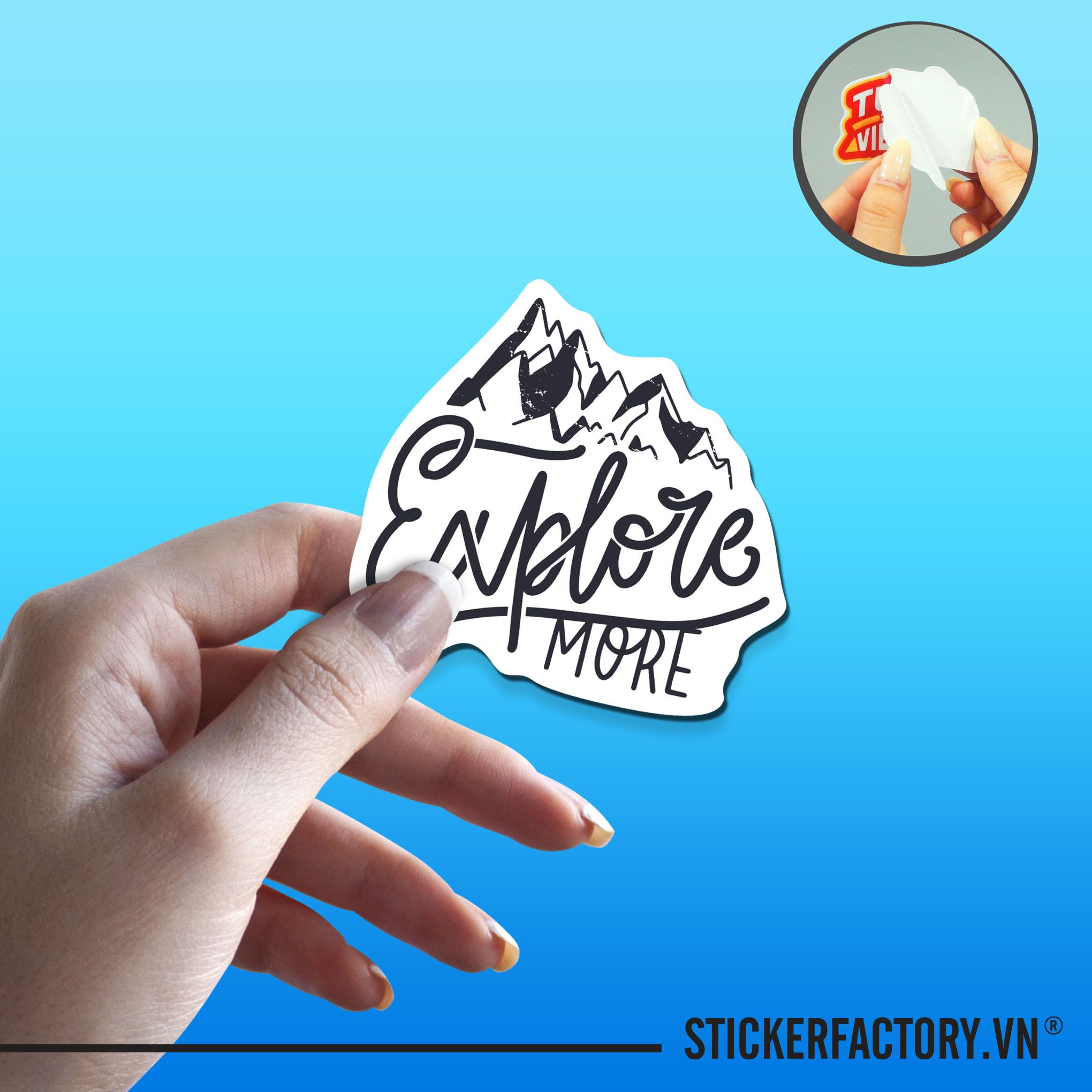 EXPLORE MORE 7cm - Sticker Die-cut hình dán cắt rời