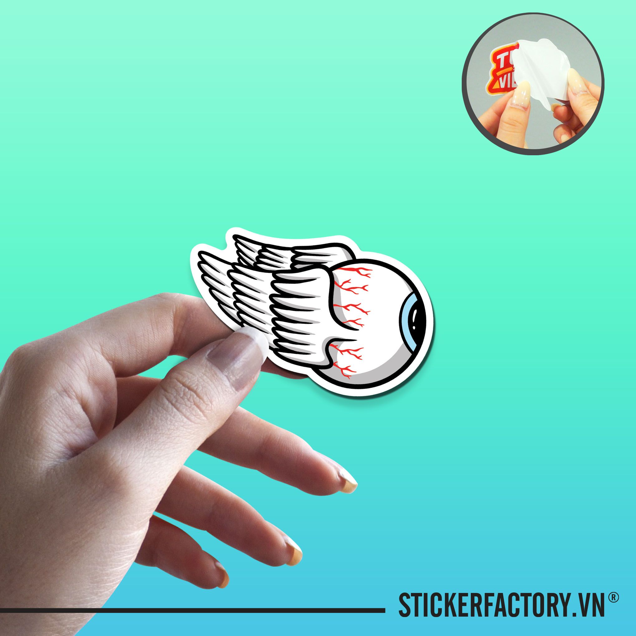 EYE WINGS 7cm - Sticker Die-cut hình dán cắt rời