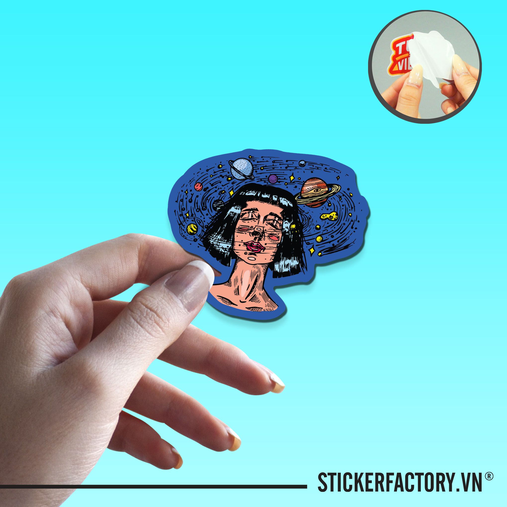 FUTURE GIRL ASTRONOMER 7cm - Sticker Die-cut hình dán cắt rời