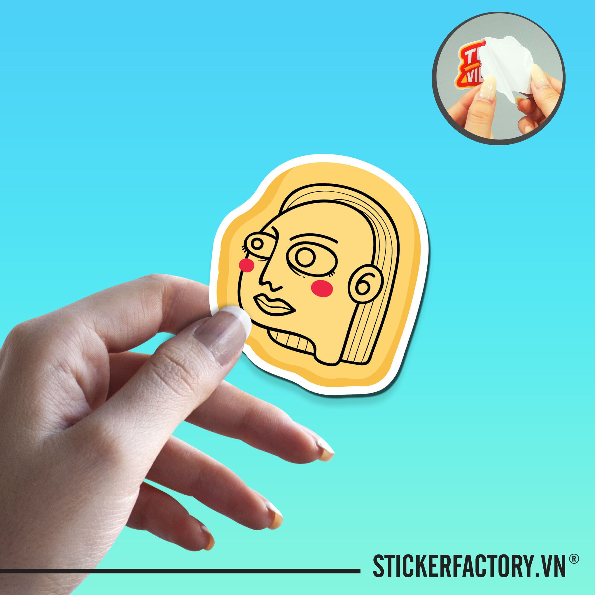 GIRL DOODLE 7cm - Sticker Die-cut hình dán cắt rời