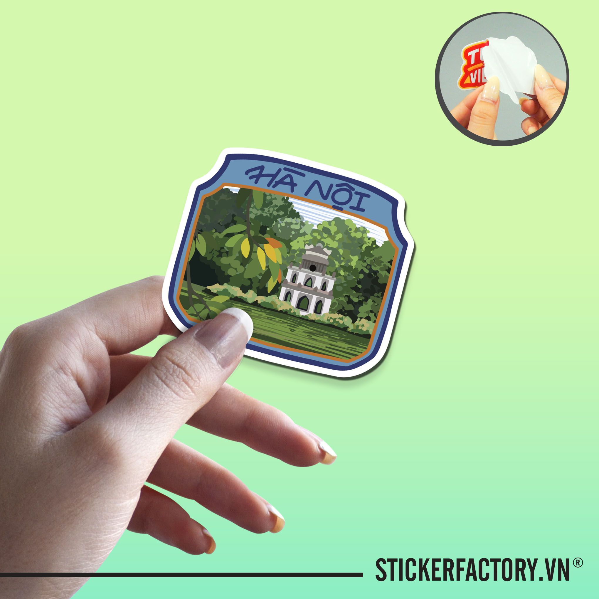HỒ GƯƠM 7cm - Sticker Die-cut hình dán cắt rời