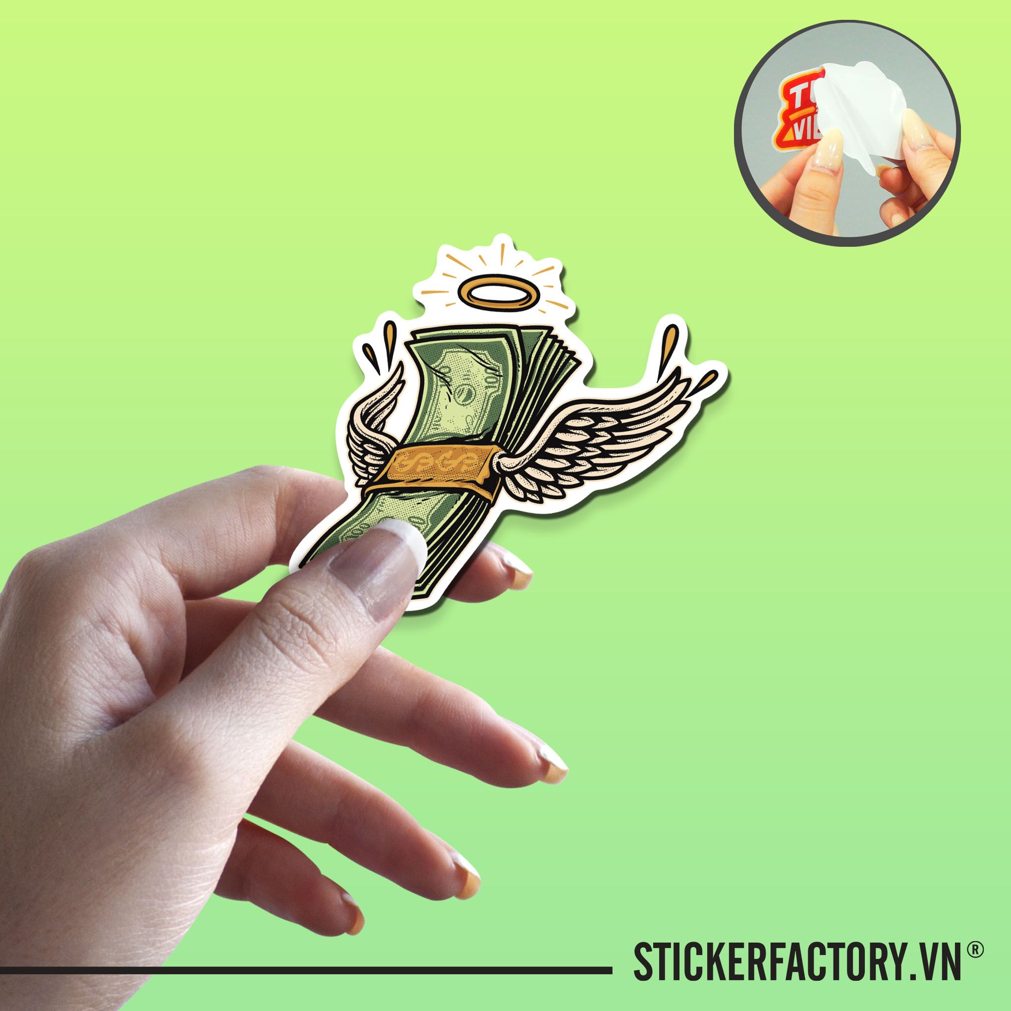HOLLY MONEY 7cm - Sticker Die-cut hình dán cắt rời