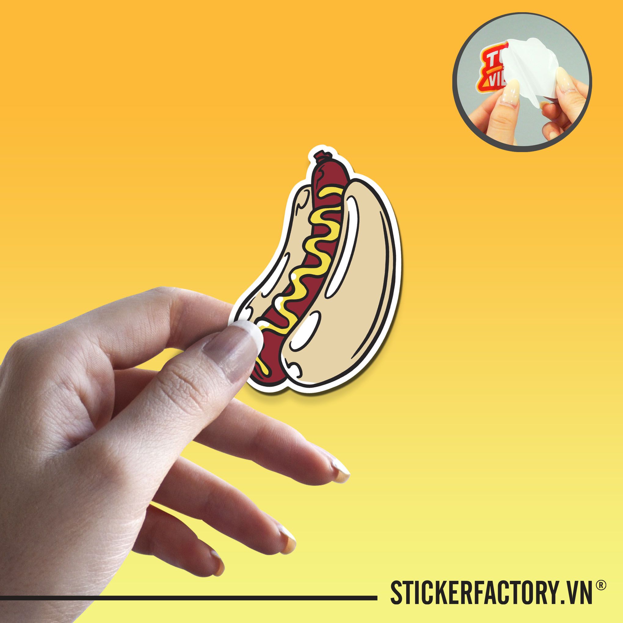 HOTDOG 7cm - Sticker Die-cut hình dán cắt rời