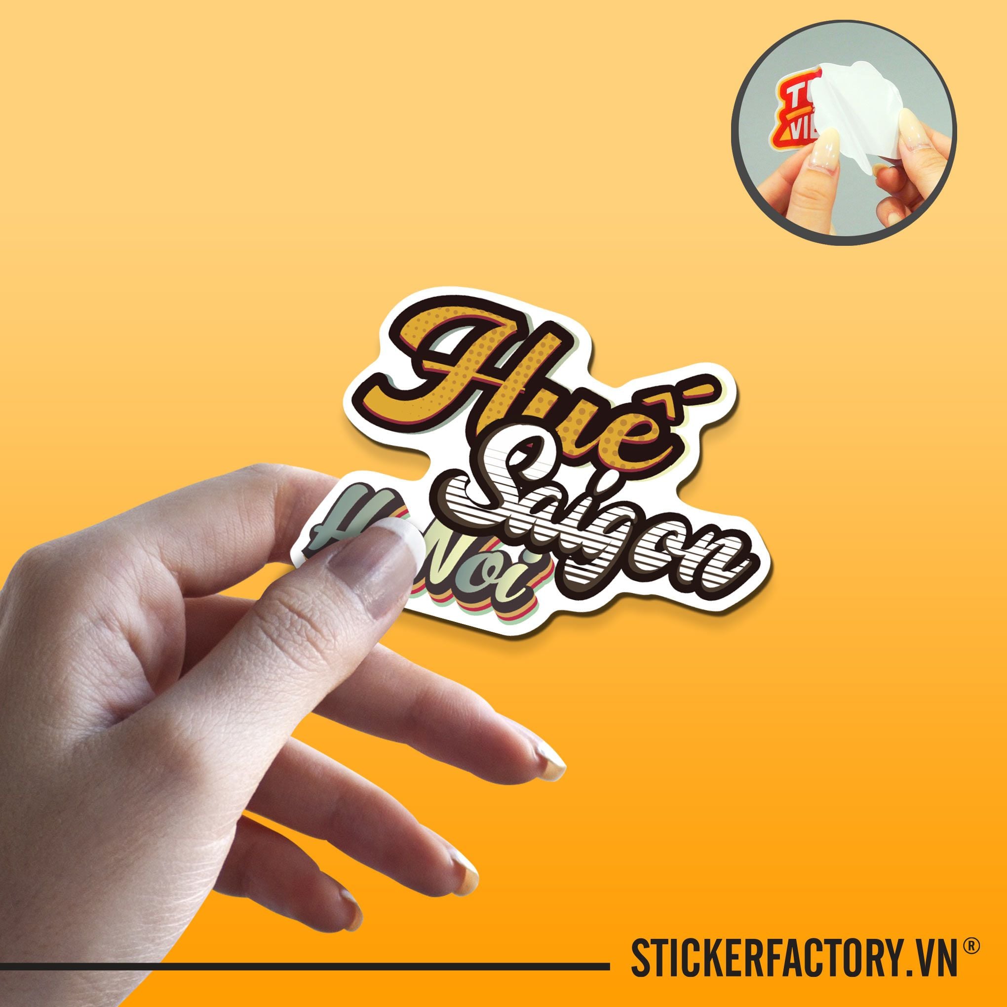 HUẾ SÀI GÒN HÀ NỘI 7cm - Sticker Die-cut hình dán cắt rời