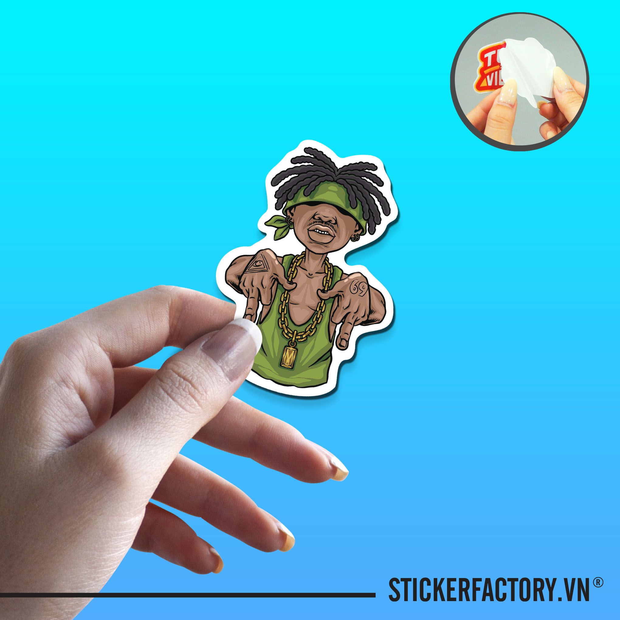 HYPE RAPPER MAN 7cm - Sticker Die-cut hình dán cắt rời