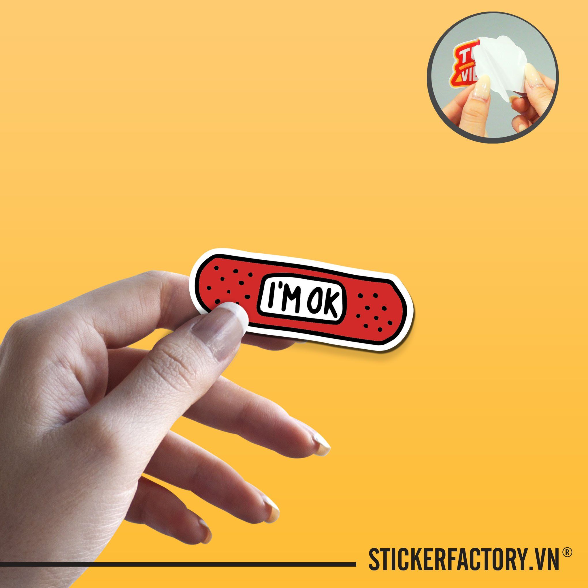 I'M OK TAPE 7cm - Sticker Die-cut hình dán cắt rời