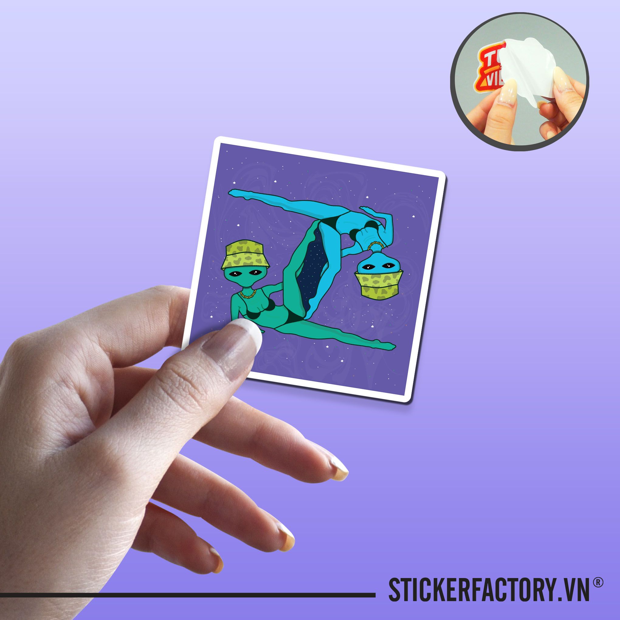 SEXY LADY ALIENS 7cm - Sticker Die-cut hình dán cắt rời