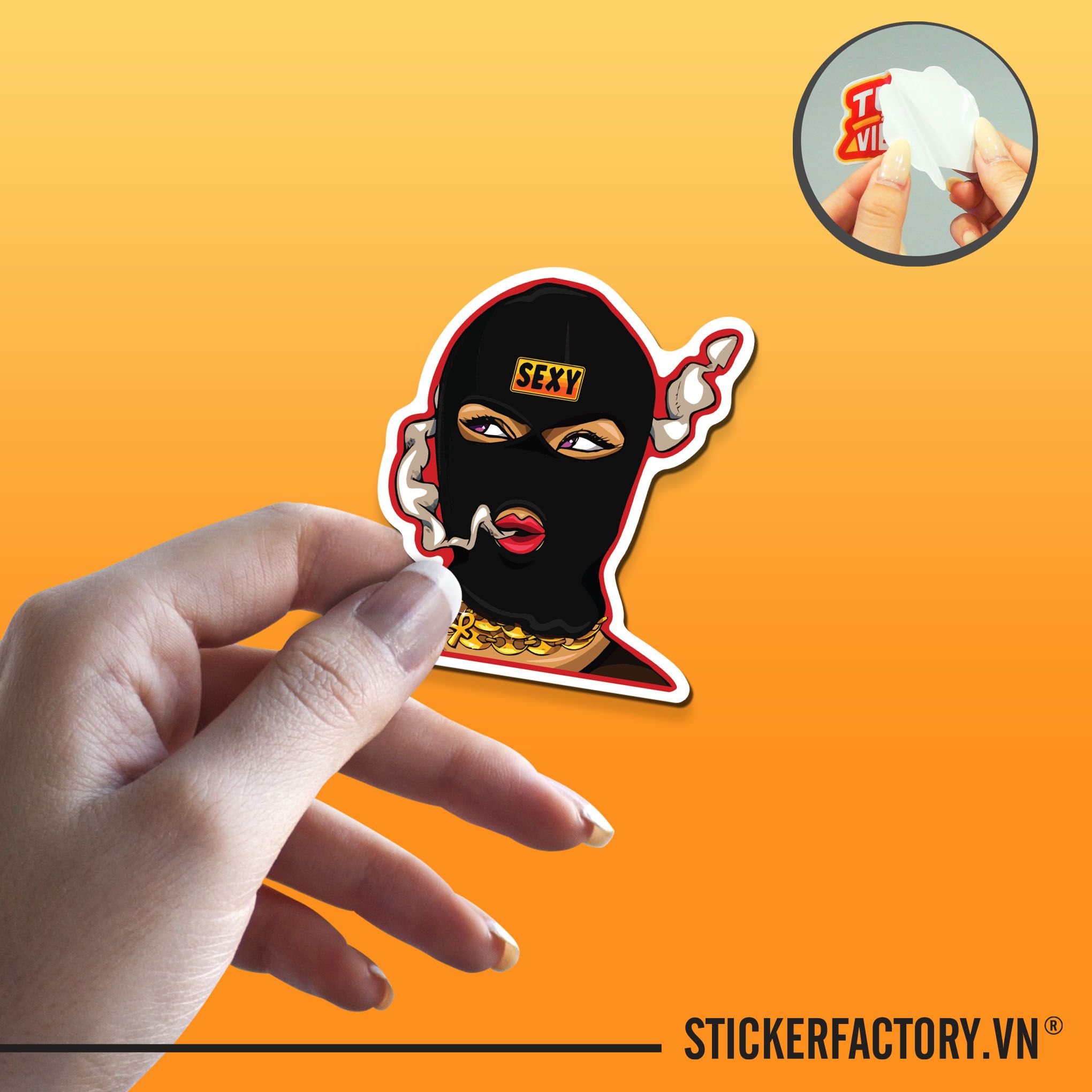 SEXY MASK GIRL 7cm - Sticker Die-cut hình dán cắt rời