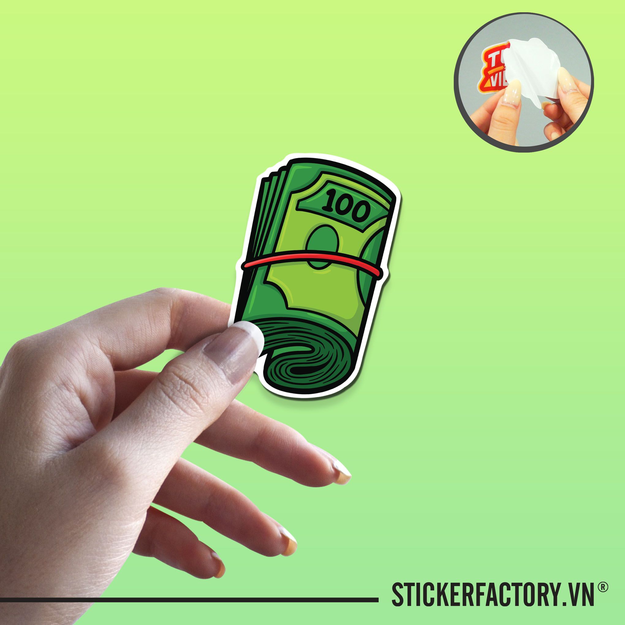 MONEY STACK 7cm - Sticker Die-cut hình dán cắt rời
