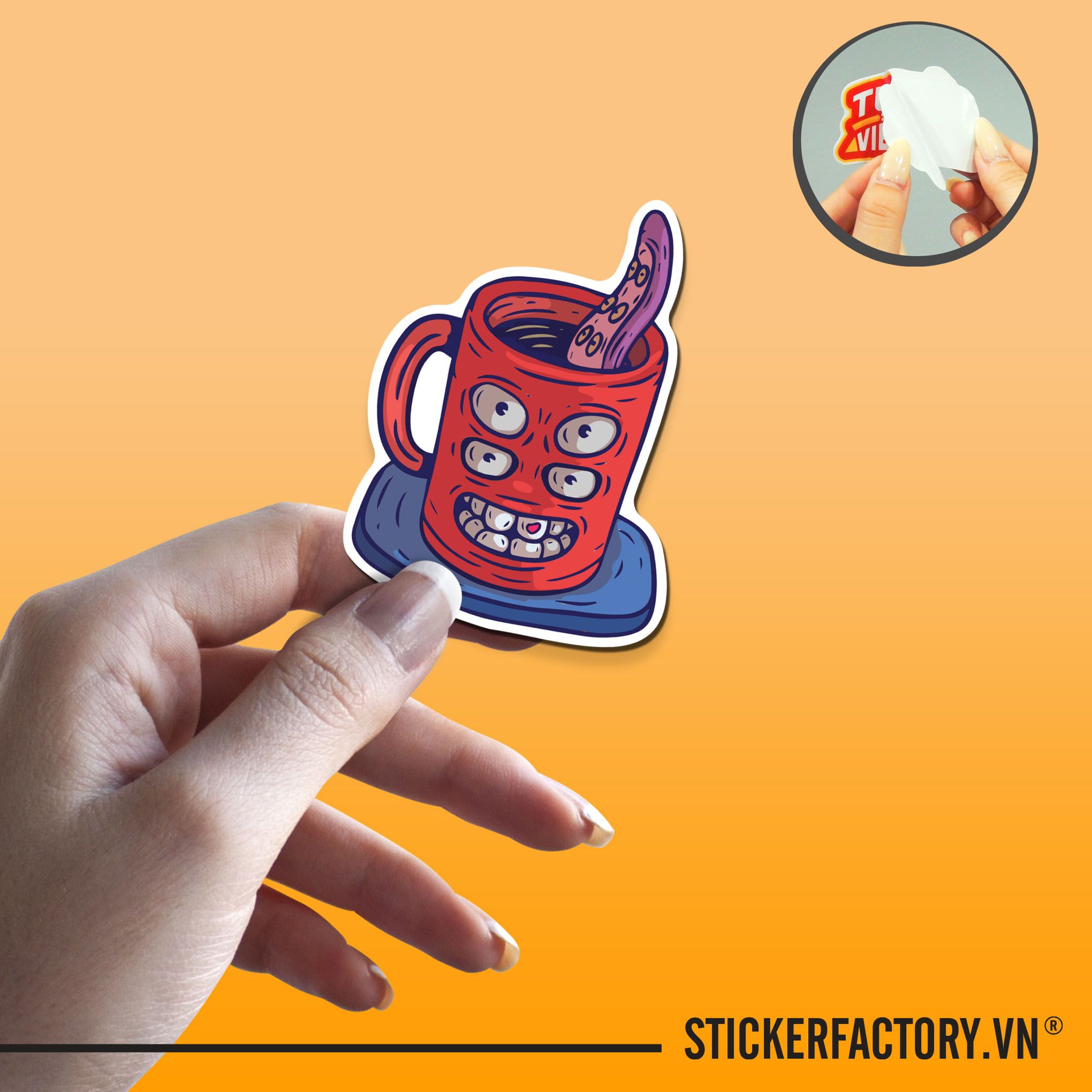 MONSTER CUP 7cm - Sticker Die-cut hình dán cắt rời