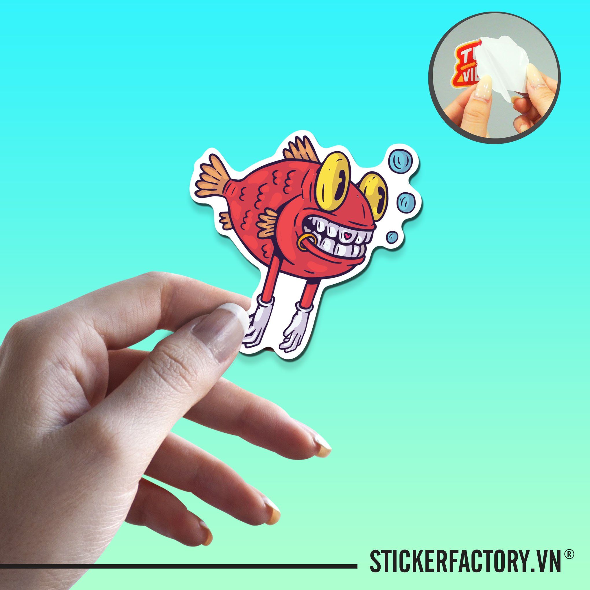 MONSTER FISH 7cm - Sticker Die-cut hình dán cắt rời