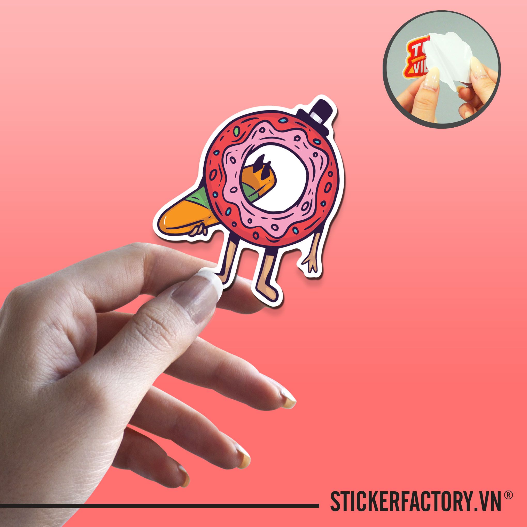 MONSTER DONUT 7cm - Sticker Die-cut hình dán cắt rời