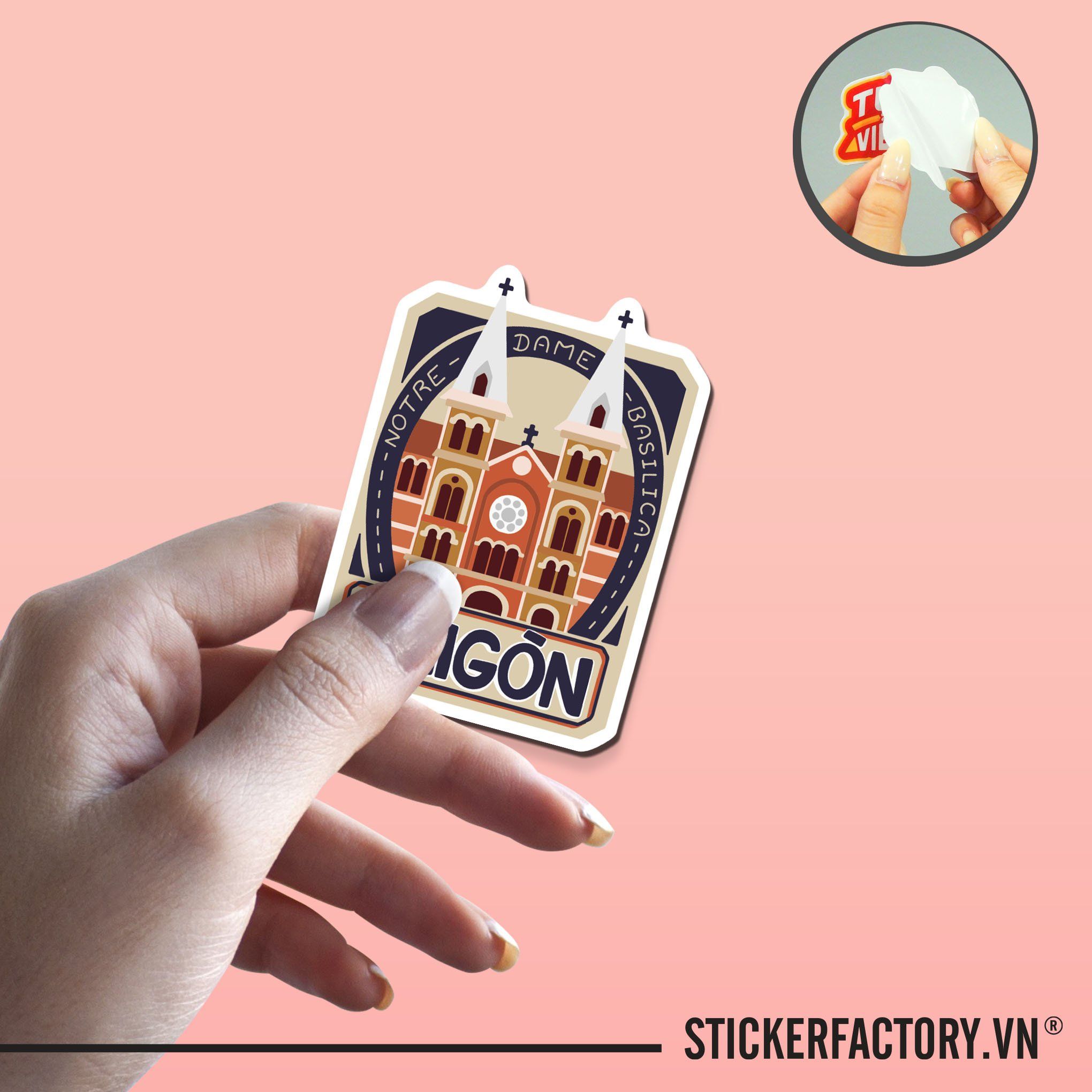 NHÀ THỜ ĐỨC BÀ 7cm - Sticker Die-cut hình dán cắt rời