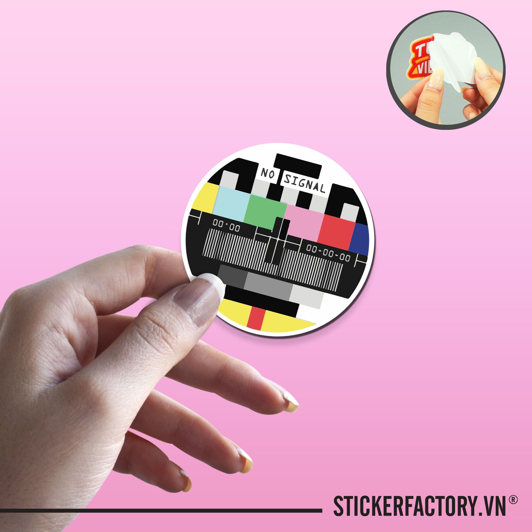 NO SIGNAL 7cm - Sticker Die-cut hình dán cắt rời
