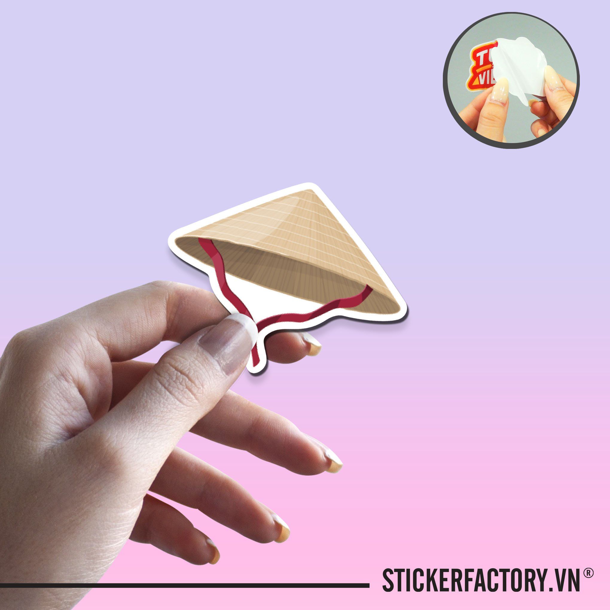 NÓN LÁ 7cm - Sticker Die-cut hình dán cắt rời