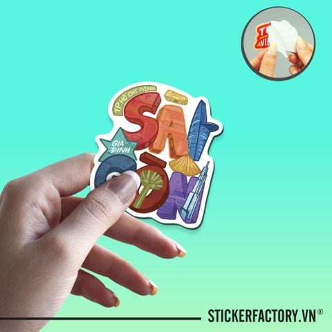  SÀI GÒN 7cm - Sticker Die-cut hình dán cắt rời 