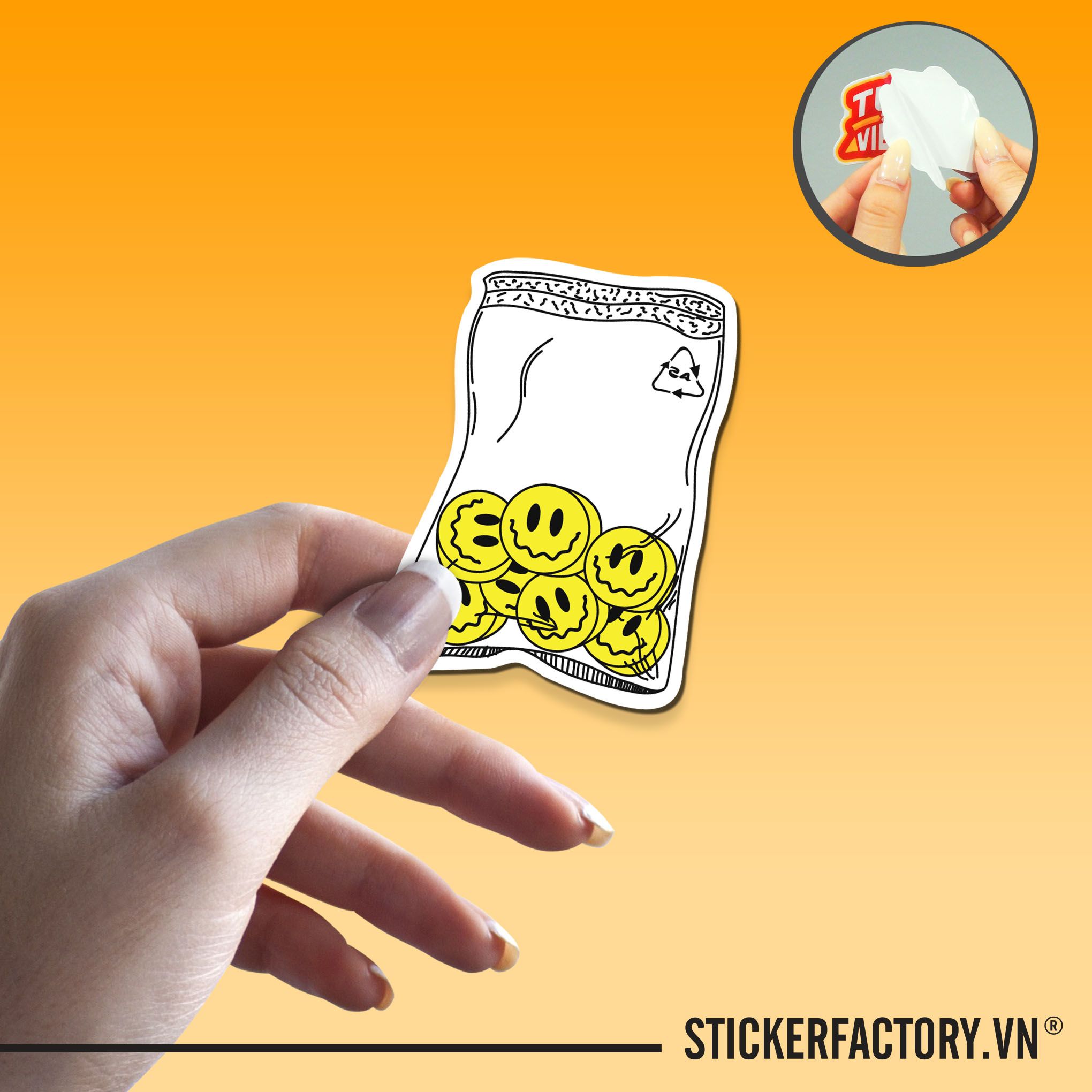 SMILE DRUGS PACKAGEGIRL TATTOO ACE PLAYING CARD 7cm - Sticker Die-cut hình dán cắt rời