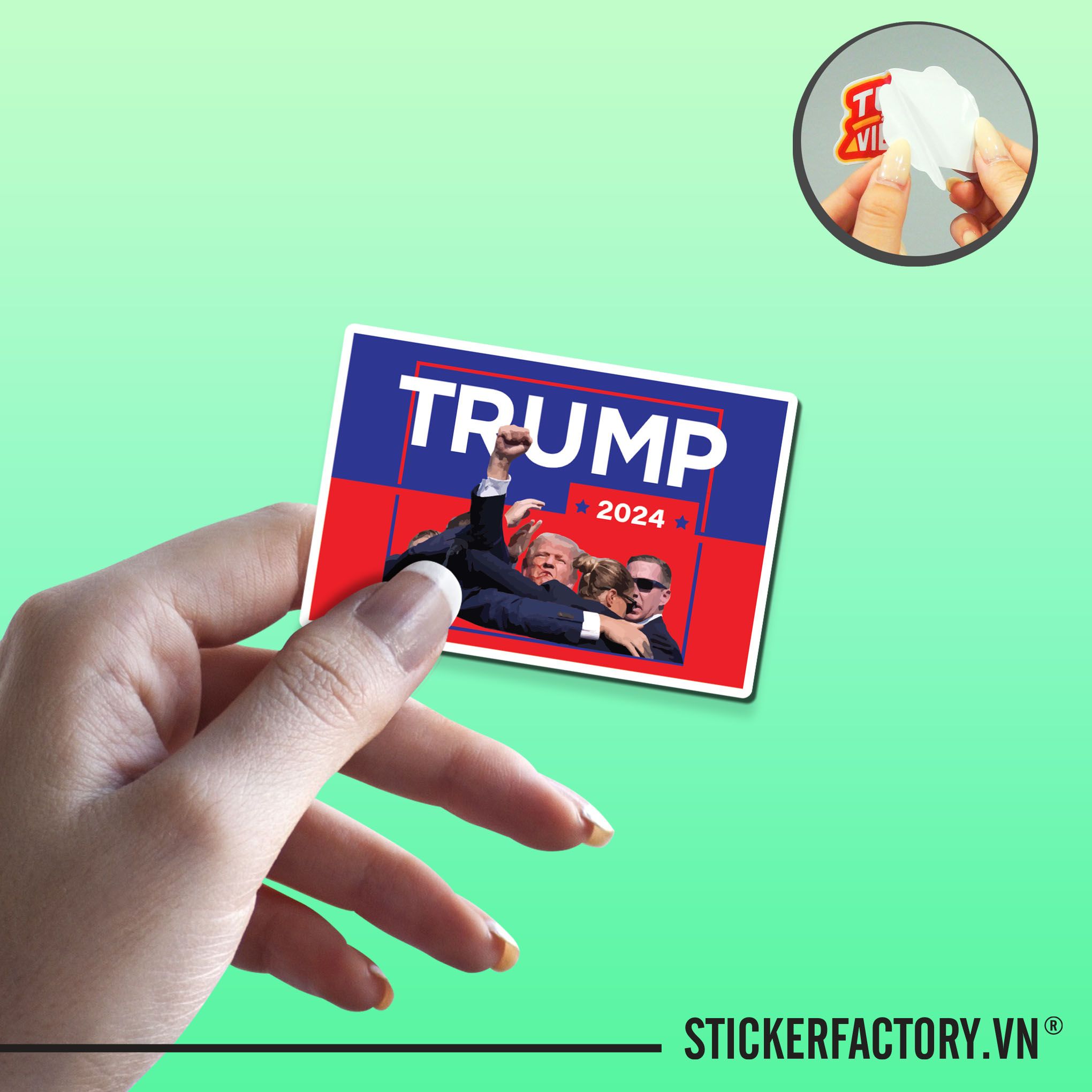 TRUMP 2024 7cm - Sticker Die-cut hình dán cắt rời