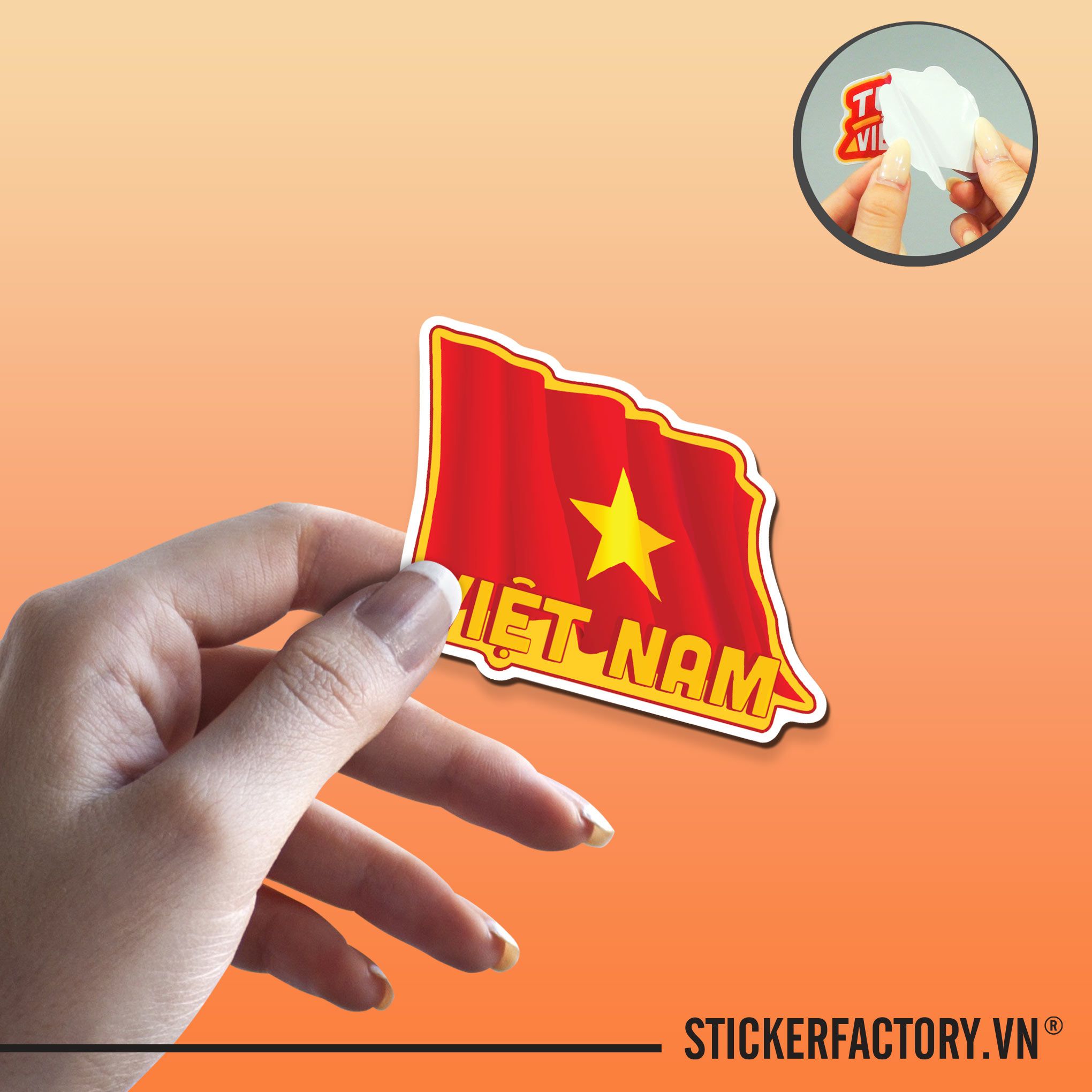 VIETNAM FLAG 7cm - Sticker Die-cut hình dán cắt rời