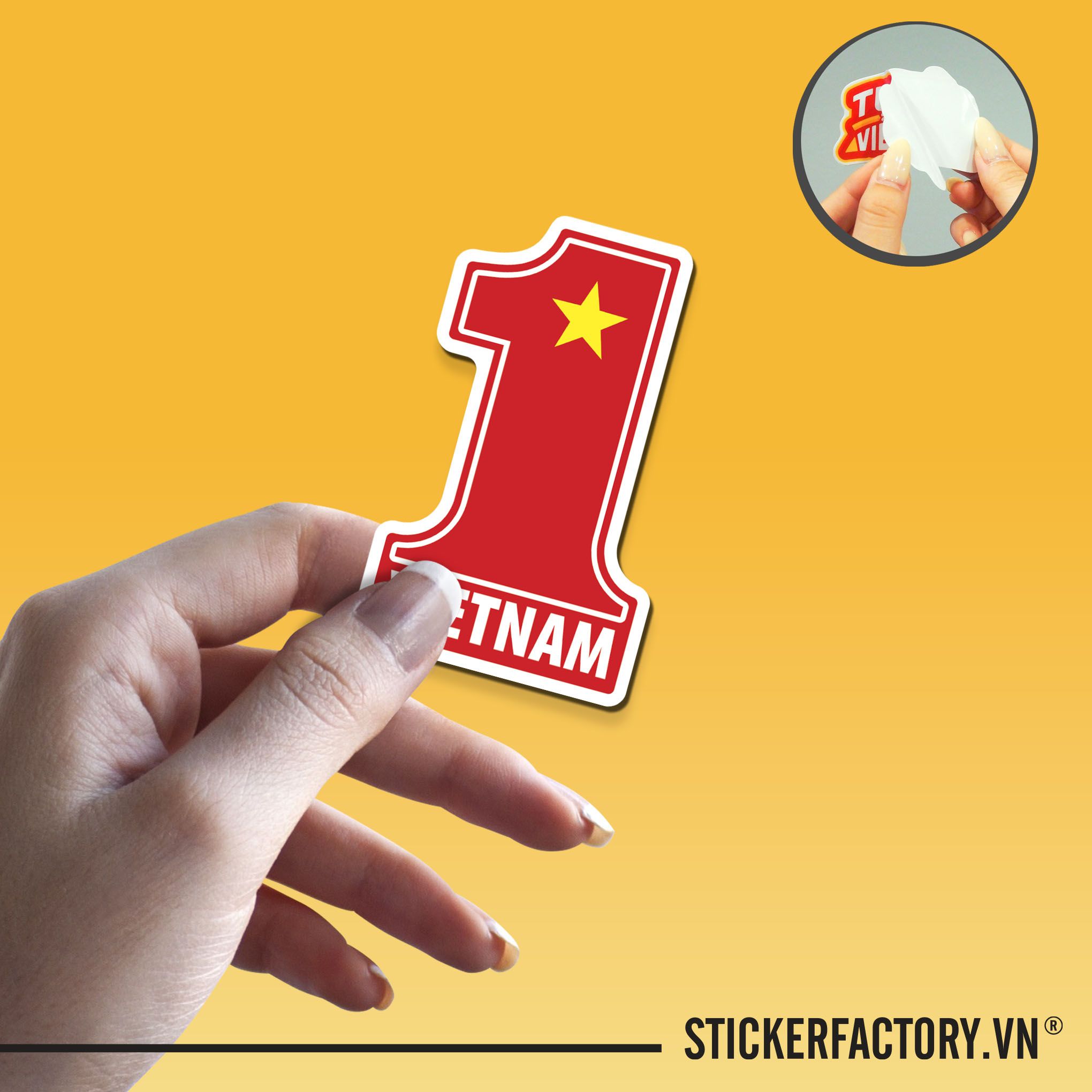 CỜ VIỆT NAM SỐ 1 - 7cm - Sticker Die-cut hình dán cắt rời