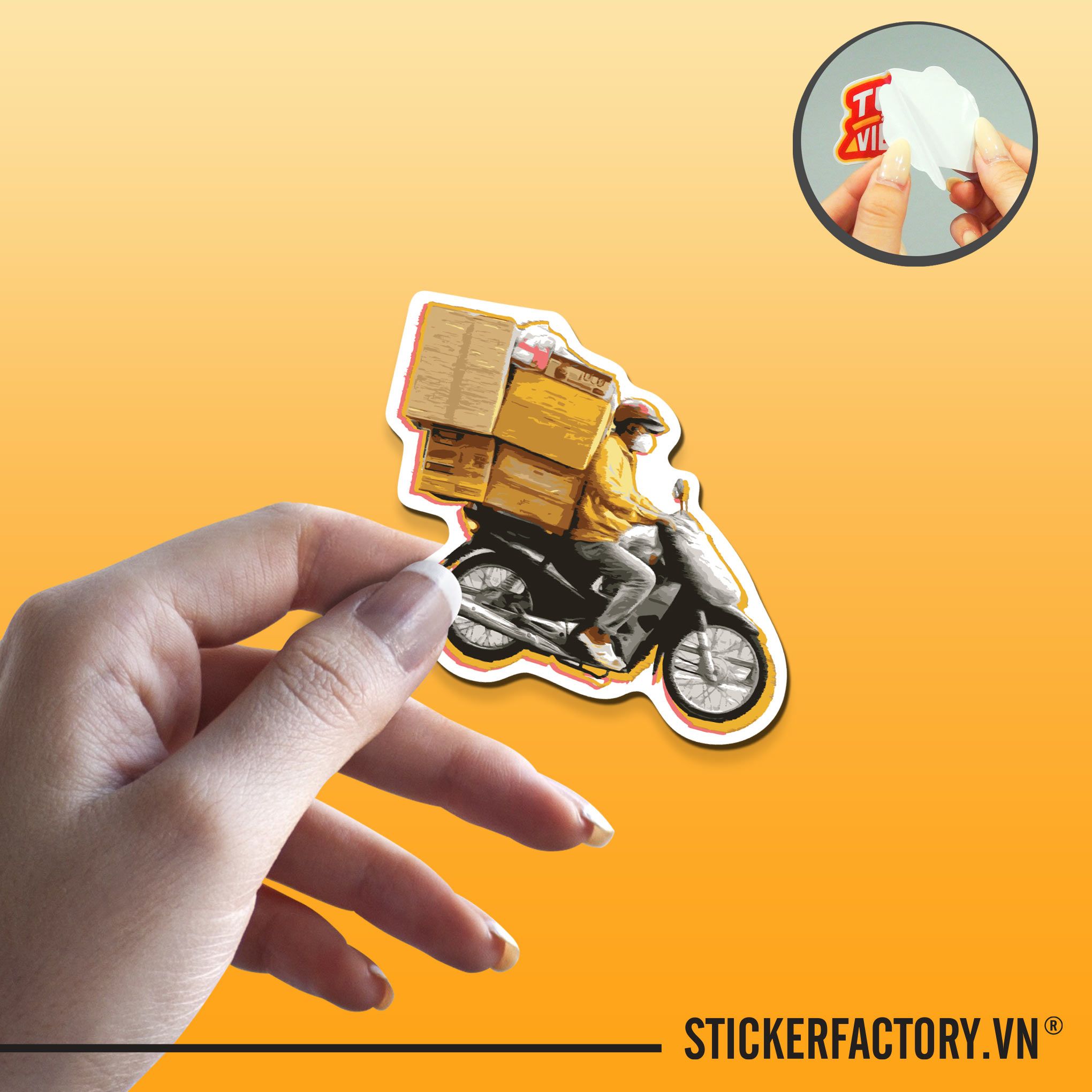 VIETNAM MOTORBIKE CARTON 7cm - Sticker Die-cut hình dán cắt rời