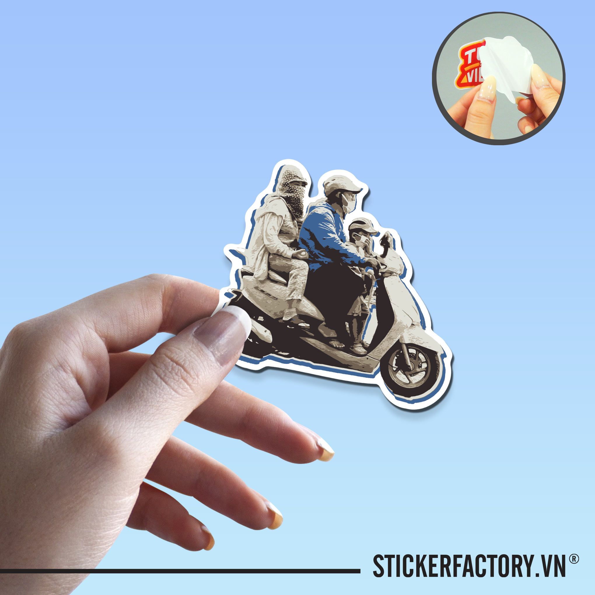 VIETNAM MOTORBIKE FAMILY 7cm - Sticker Die-cut hình dán cắt rời