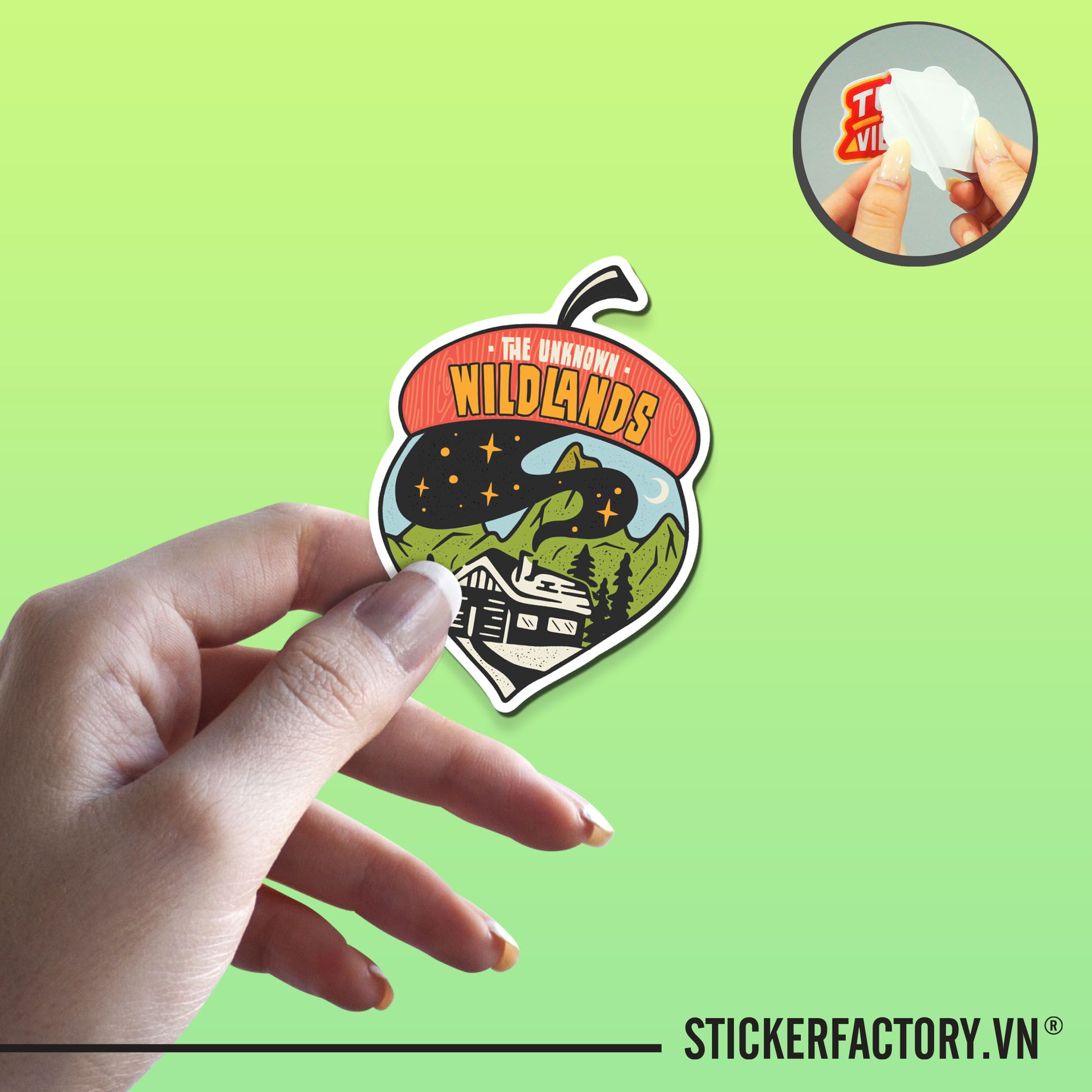 THE UNKNOWN WILDLANDS 7cm - Sticker Die-cut hình dán cắt rời