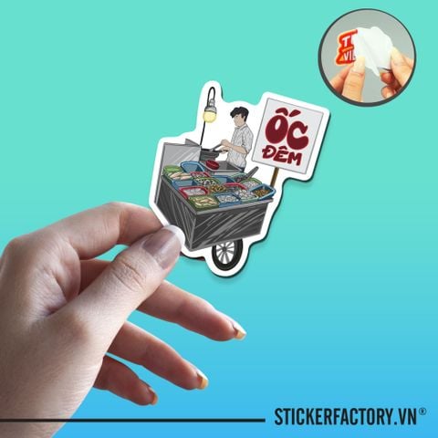  XE BÁN ỐC 7cm - Sticker Die-cut hình dán cắt rời 