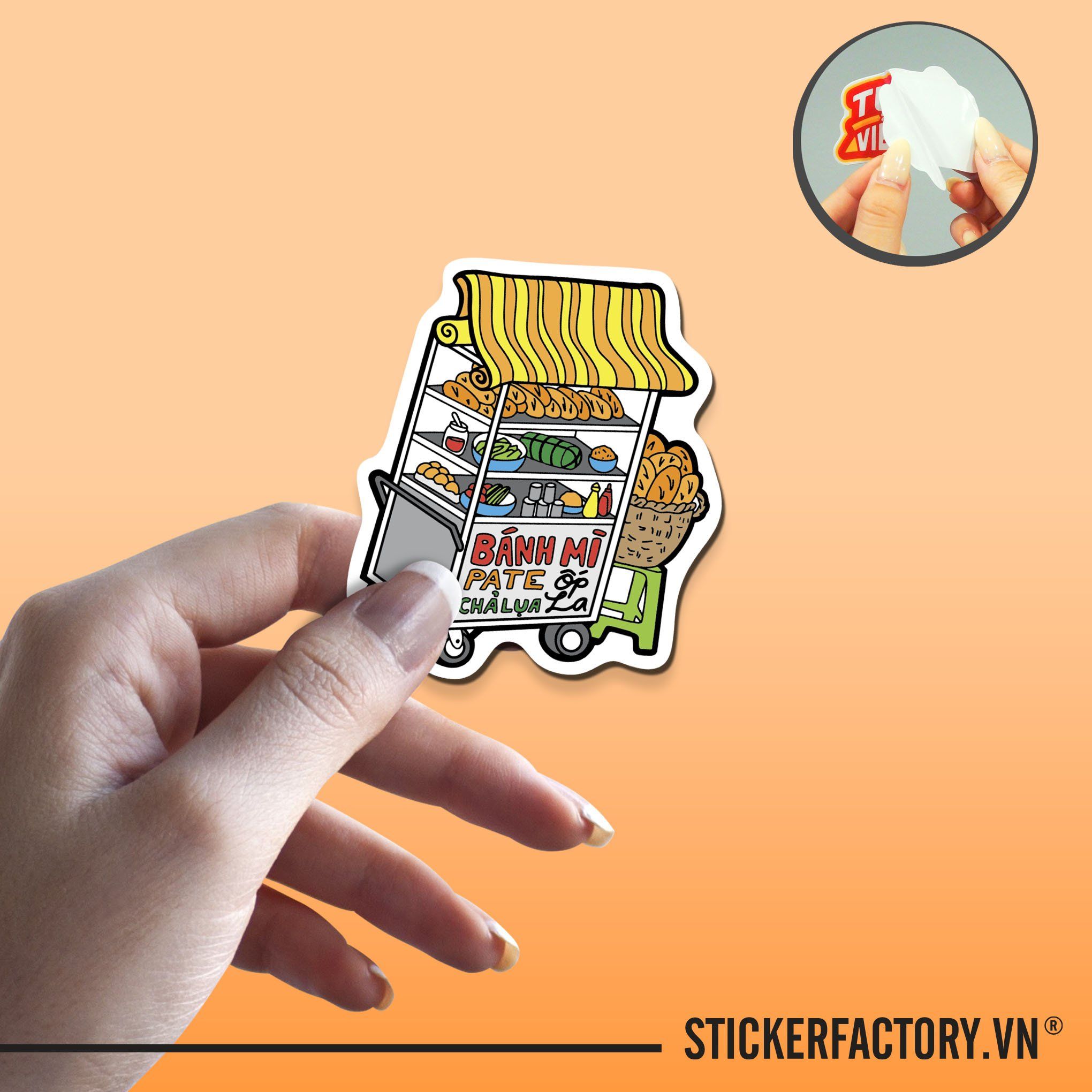 XE BÁNH MÌ 7cm - Sticker Die-cut hình dán cắt rời
