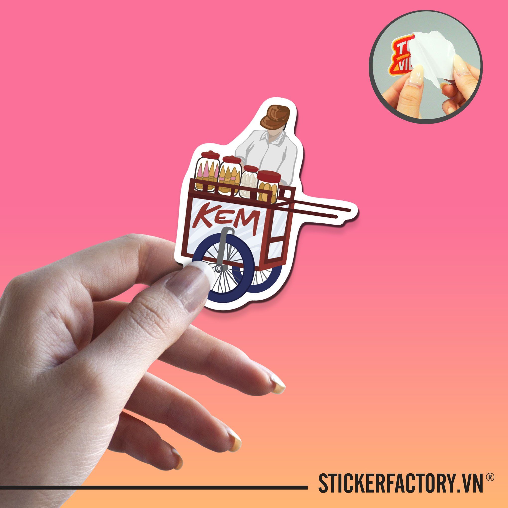 XE BÁN KEM 7cm - Sticker Die-cut hình dán cắt rời
