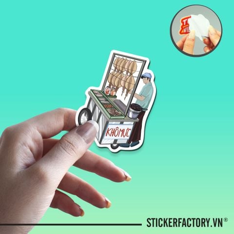  XE BÁN KHÔ MỰC 7cm - Sticker Die-cut hình dán cắt rời 