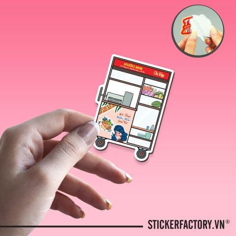  XE NƯỚC MÍA 7cm - Sticker Die-cut hình dán cắt rời 