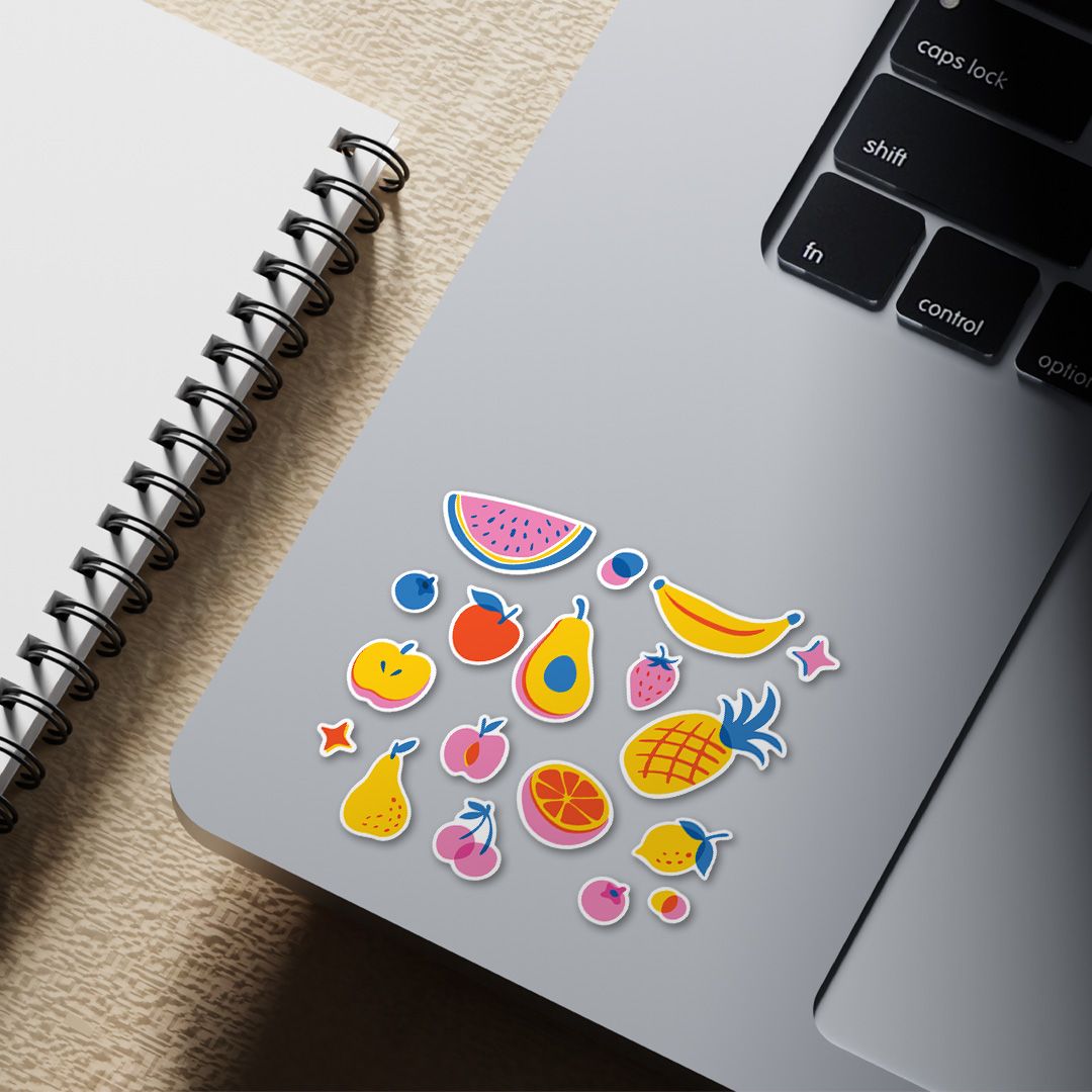 ES33 Risograph Fruits -  Enjoy sticker sheet