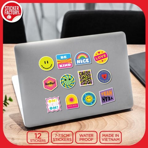  SET12003 COOL TRENDY – Set 12 Die Cut Sticker Pack 