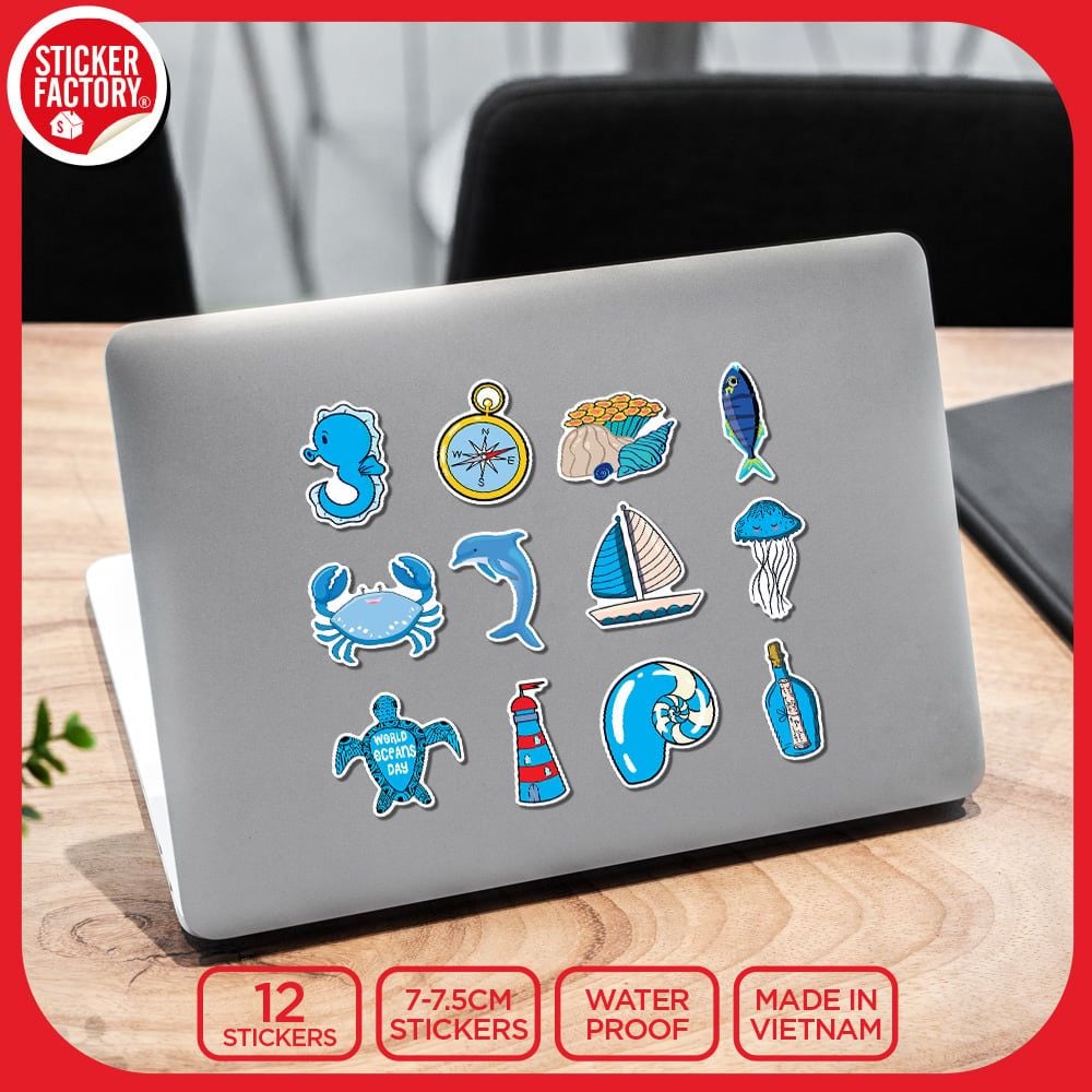 SET12007 ĐẠI DƯƠNG – Set 12 Die Cut Sticker Pack