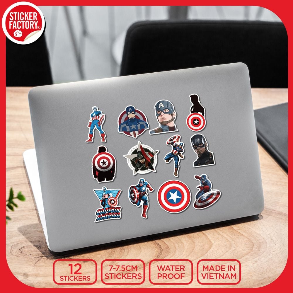 SET12025 ĐỘI TRƯỞNG MỸ – Set 12 Die Cut Sticker Pack