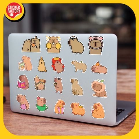  Capybara - Set 100 sticker hình dán 