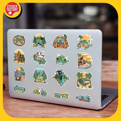  Outdoor Travel- Set 100 sticker hình dán 
