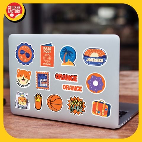  Orange - Set 100 sticker hình dán 