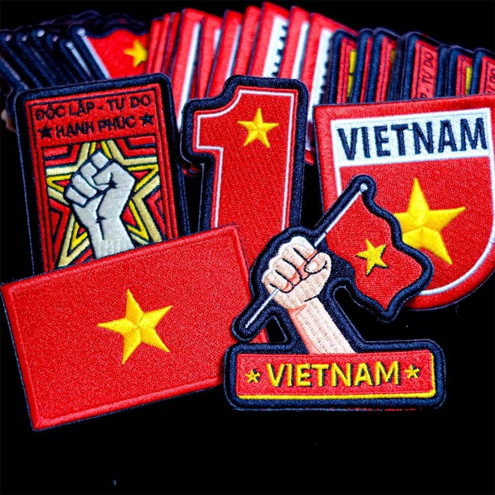 PATCH002 VIETNAM FLAG NUMBER 1 - Patch vải thêu ủi chuyển nhiệt