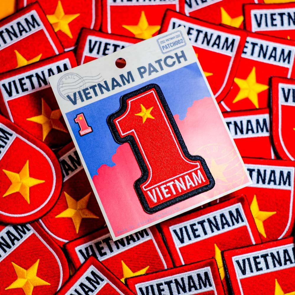 PATCH002 VIETNAM FLAG NUMBER 1 - Patch vải thêu ủi chuyển nhiệt
