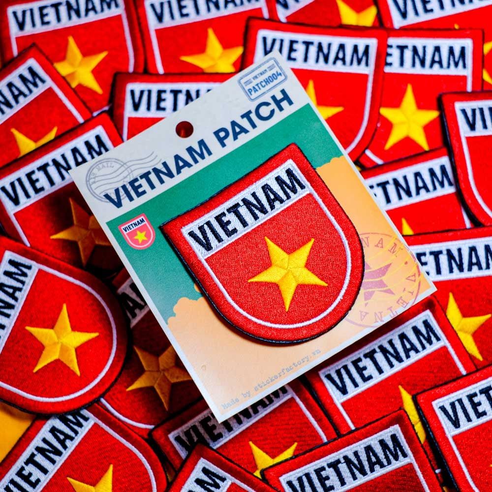 PATCH004 VIETNAM FLAG SHIELD - Patch vải thêu ủi chuyển nhiệt