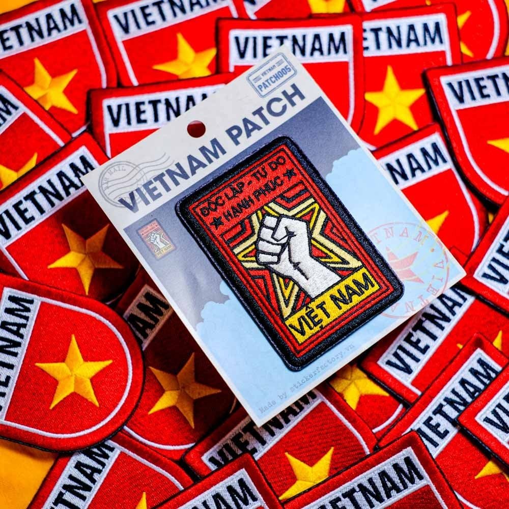 PATCH005 ĐỘC LẬP TỰ DO HẠNH PHÚC - Patch vải thêu ủi chuyển nhiệt