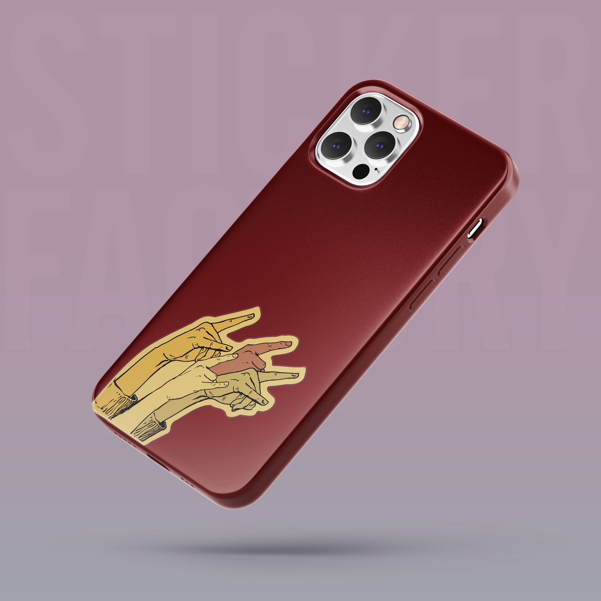 HANDS UP ROCK SIGN 7cm Sticker Diecut hình dán cắt rời Sticker Factory