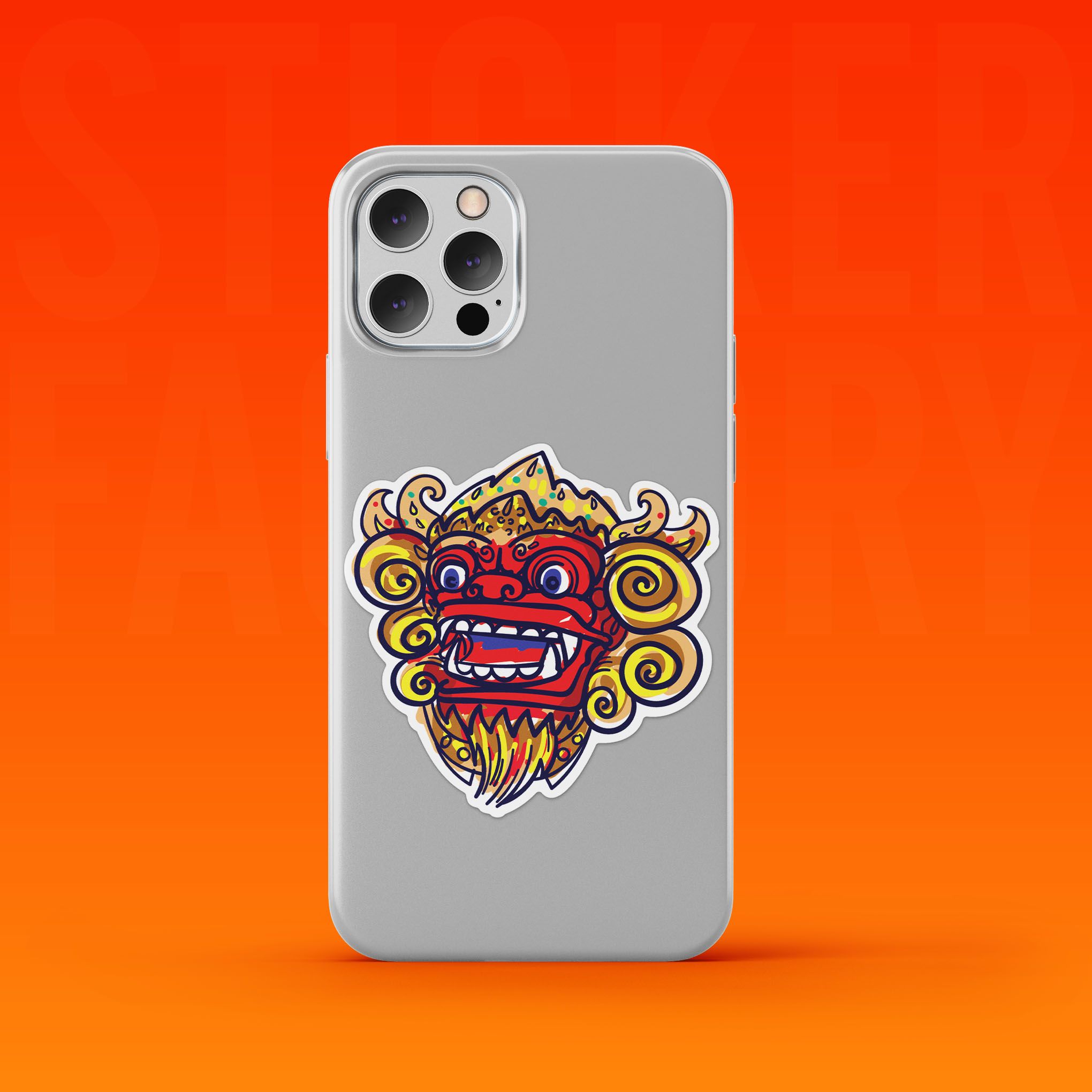 BARONG BALI MASK 7cm - Sticker Die-cut hình dán cắt rời