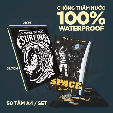  ASTRONAUT - Set 50 Poster A4 dán tường trang trí 