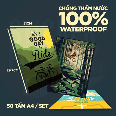  BICYCLE - Set 50 Poster A4 dán tường trang trí 
