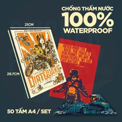  BIKER - Set 50 Poster A4 dán tường trang trí 