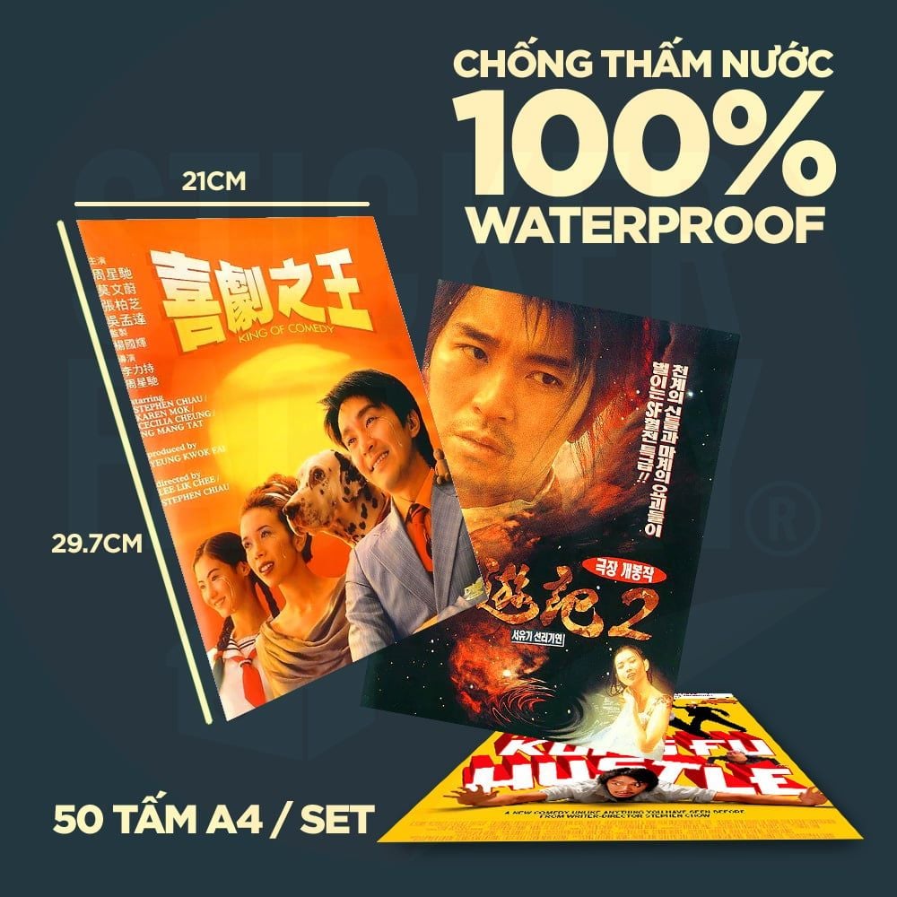 STEPHEN CHOW CHÂU TINH TRÌ - Set 50 Poster A4 dán tường trang trí