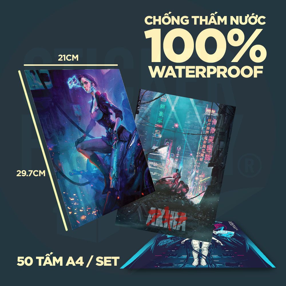 CYPERPUNK - Set 50 Poster A4 dán tường trang trí